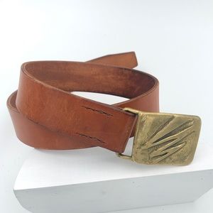 Vintage Sven Stalman Leather Brass Belt Boho Cool!